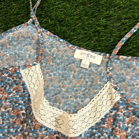 Umgee Lace Trim Tiered Dress - Picture 4 of 4